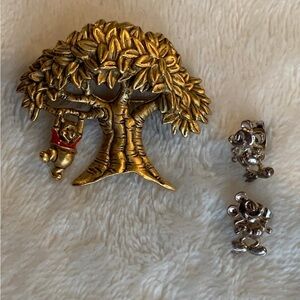 Vintage Disney brooch and earrings